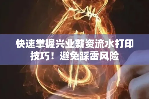 快速掌握兴业薪资流水打印技巧！避免踩雷风险